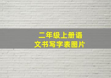 二年级上册语文书写字表图片