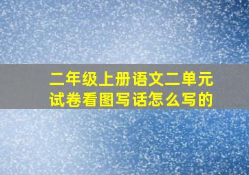 二年级上册语文二单元试卷看图写话怎么写的