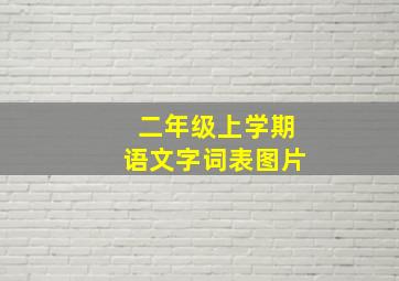 二年级上学期语文字词表图片