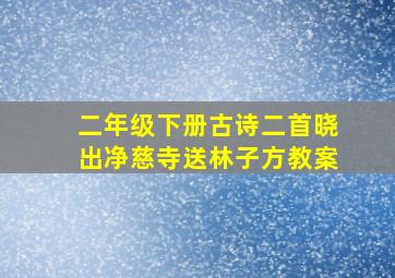 二年级下册古诗二首晓出净慈寺送林子方教案