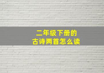 二年级下册的古诗两首怎么读