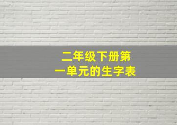 二年级下册第一单元的生字表