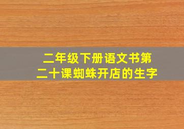 二年级下册语文书第二十课蜘蛛开店的生字