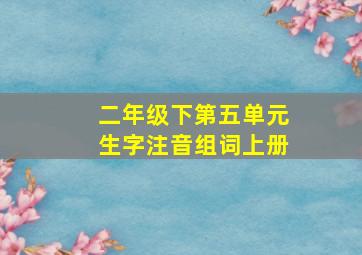 二年级下第五单元生字注音组词上册