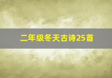 二年级冬天古诗25首