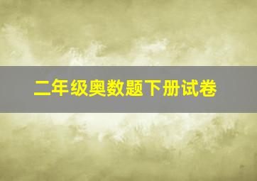 二年级奥数题下册试卷