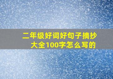 二年级好词好句子摘抄大全100字怎么写的