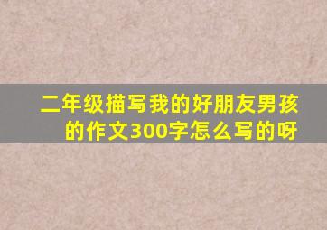 二年级描写我的好朋友男孩的作文300字怎么写的呀