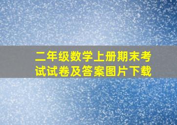 二年级数学上册期末考试试卷及答案图片下载