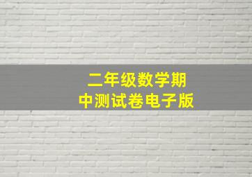 二年级数学期中测试卷电子版