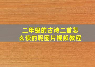 二年级的古诗二首怎么读的呢图片视频教程