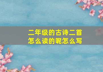 二年级的古诗二首怎么读的呢怎么写