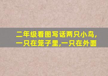 二年级看图写话两只小鸟,一只在笼子里,一只在外面