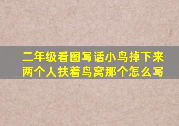 二年级看图写话小鸟掉下来两个人扶着鸟窝那个怎么写