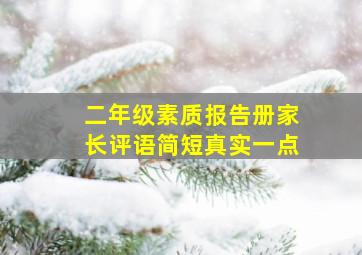 二年级素质报告册家长评语简短真实一点