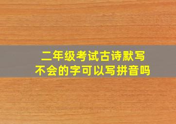 二年级考试古诗默写不会的字可以写拼音吗