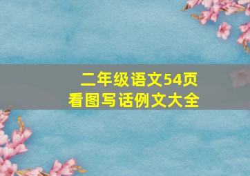 二年级语文54页看图写话例文大全