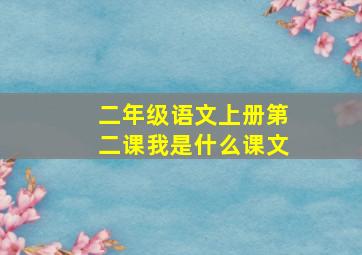 二年级语文上册第二课我是什么课文