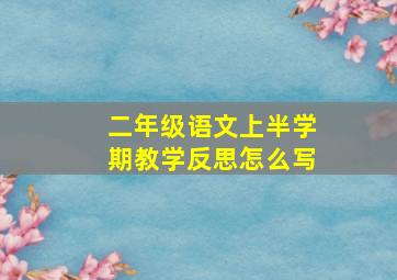 二年级语文上半学期教学反思怎么写