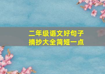 二年级语文好句子摘抄大全简短一点