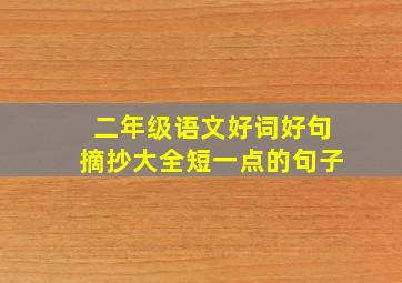 二年级语文好词好句摘抄大全短一点的句子