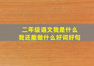 二年级语文我是什么我还能做什么好词好句