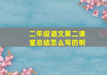 二年级语文第二课堂总结怎么写的啊