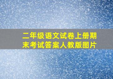 二年级语文试卷上册期末考试答案人教版图片