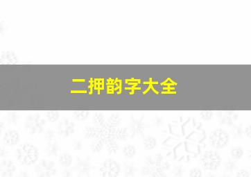 二押韵字大全