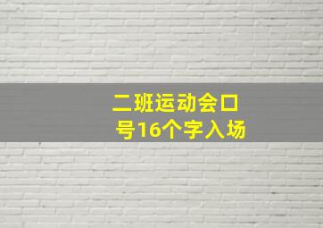 二班运动会口号16个字入场