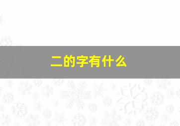 二的字有什么