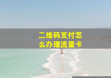 二维码支付怎么办理流量卡