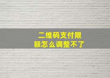 二维码支付限额怎么调整不了