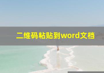 二维码粘贴到word文档