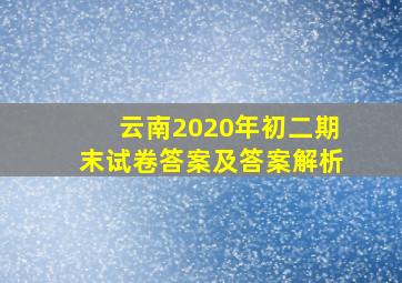 云南2020年初二期末试卷答案及答案解析