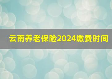 云南养老保险2024缴费时间