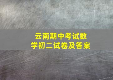 云南期中考试数学初二试卷及答案