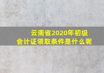 云南省2020年初级会计证领取条件是什么呢