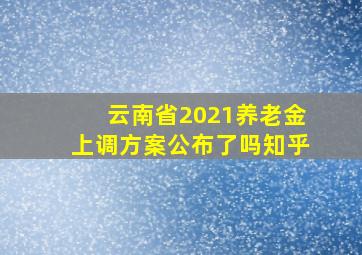 云南省2021养老金上调方案公布了吗知乎