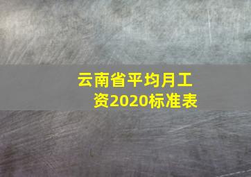 云南省平均月工资2020标准表