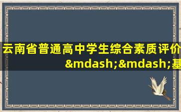 云南省普通高中学生综合素质评价——基本素质评价表