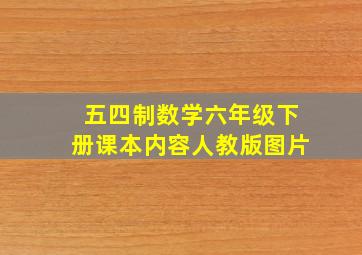 五四制数学六年级下册课本内容人教版图片