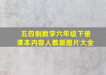 五四制数学六年级下册课本内容人教版图片大全