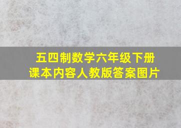 五四制数学六年级下册课本内容人教版答案图片