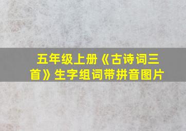 五年级上册《古诗词三首》生字组词带拼音图片