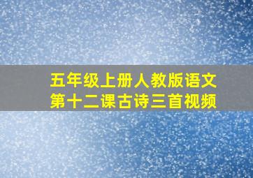 五年级上册人教版语文第十二课古诗三首视频