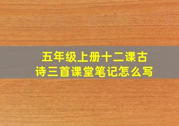 五年级上册十二课古诗三首课堂笔记怎么写