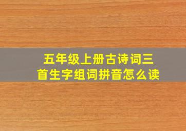 五年级上册古诗词三首生字组词拼音怎么读