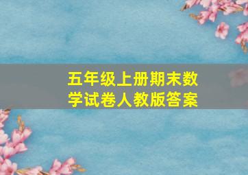 五年级上册期末数学试卷人教版答案