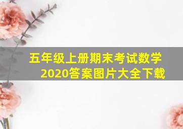 五年级上册期末考试数学2020答案图片大全下载